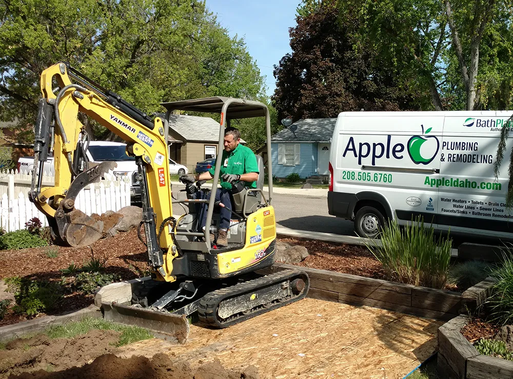 Drain and sewer line excavation